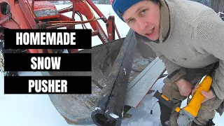 Convert tractor front bucket to snow pusher