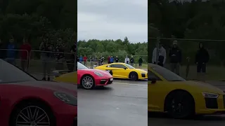 Audi R8 vs Panamera Turbo 🥵🥵🥵 #car #speed #dragrace #audi #porsche #serbia