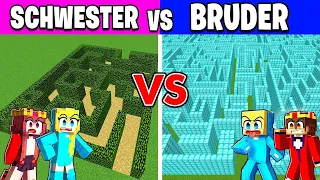 SCHWESTER vs BRUDER LABYRINTH BAU CHALLENGE in Minecraft!