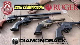 22LR REVOLVERS! RUGER WRANGLER VS HERITAGE ROUGH RIDER VS DIAMONDBACK SIDEKICK/REVIEW! COMPARISON!