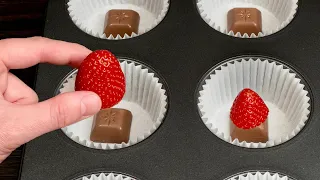 🍓 Quick and delicious dessert with strawberries and chocolate! Disappears in 5 minutes!