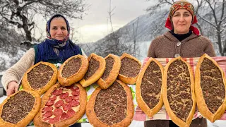 Turkish Flatbread with a Hearty Filling! Favorite Rustic Pastries with Meat