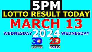 5pm Lotto Result Today March 13 2024 (Wednesday)