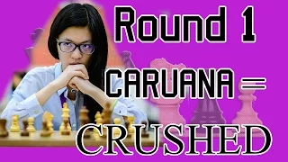 GRENKE CHESS CLASSIC 2017 Round 1 Hou Yifan vs. Fabiano Caruana = CRUSHED Caruana!