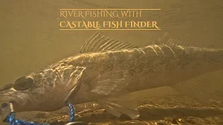 Using CASTABLE FISH FINDER to mark and catch fish off River!