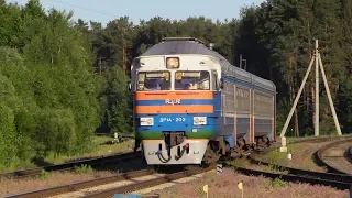 Дизель-поезд ДР1А-202/163 на ст. Новобелицкая / DR1A-202/163 DMU at Novobelitskaya station