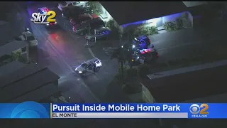 Police Pursuit Suspect Enters Mobile Home Park, Continuously Circles Neighborhood