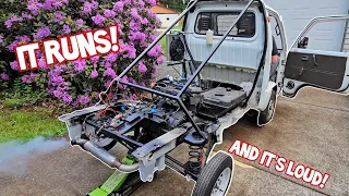 First Start! Motorcycle Swapped Kei Truck Part 3
