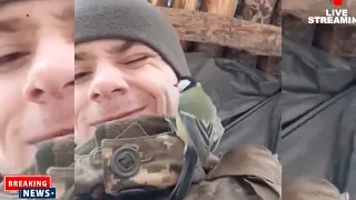 Ukranian Soldier and a bird friendship this bird looking for food Bird and human friendship