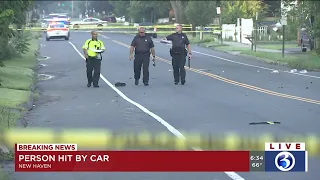 VIDEO: Serious crash involving pedestrian, vehicle investigated in New Haven