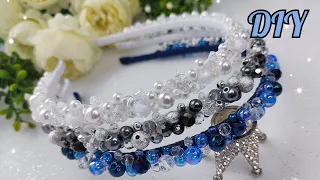 DIY / Мастер класс "ободок из бусин" 💙🙌 / Master class "bead rim"