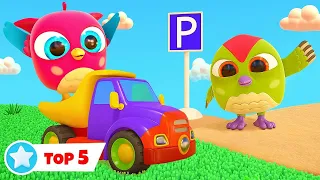 HopHop die Eule und seine Spielzeugautos. TOP-5 Cartoons für Kleinkinder in einer Kompilation