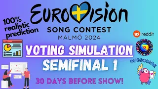 VOTING SIMULATION ⏐ SEMIFINAL1 - EUROVISION 2024 ⏐ 30 days before show