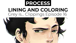 Creating Webtoon || lining and coloring ep. 16