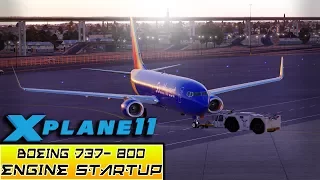 X- Plane 11 - Detailed Startup Boeing 737-800 (SouthWest) from Cold and Dark