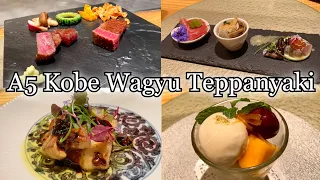 $200 A5 Rank Kobe Wagyu Beef Teppanyaki course meal "Kaoru" at Shiroya Ginzatei [ASMR Cooking]