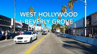 [4K] West Hollywood, Beverly Grove, Sunset Blvd, Melrose Ave, Drive, ASMR