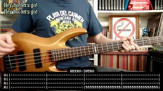 RAMONES - Blitzkrieg bop (BASS cover with TABS) [lyrics + PDF]