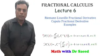 Fractional Calculus 06 Riemann Liouville and Caputo Fractional Derivatives with Examples