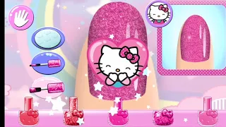 Красим ногти, игра маникюр, hello kitty