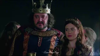 King Aelle (Ivan Kaye) talking to his daughter Judith in all kinds of tones – Vikings