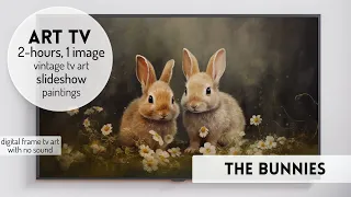 Vintage Easter TV Art Spring Bunny Screensaver Vintage Art TV Frame Background Painting Artwork Hack