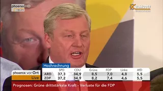 Bernd Althusmann nach der ersten Hochrechnung der Landtagswahl in Niedersachsen am 15.10.17