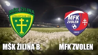 Záznam: MŠK Žilina B - MFK Zvolen 2:1 (2:1)