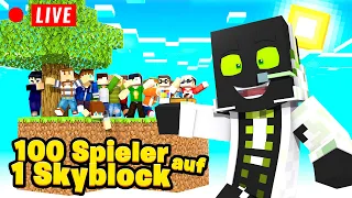 100 SPIELER auf 1 SKYBLOCK LIVESTREAM!