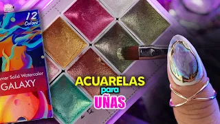 ACUERELAS 🎨 para DECORAR tus UÑAS 😮 *probando kit |NailsByKaren