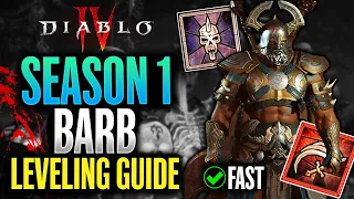 Diablo 4: Season 1 - BEST Barbarian Leveling Build Guide (Level 1-50) in 4 HOURS! (Rend Barb)