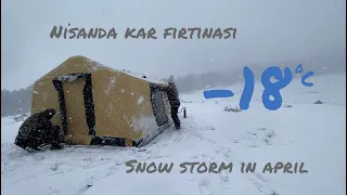 ŞİŞME ÇADIR İLE KAR FIRTINASI  I  Snow Storm With Air Tent