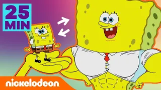 SpongeBob Kanciastoporty | Zmiana wielkości przez 25 minut! | Nickelodeon Polska