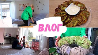 VLOG🇩🇪: оладьи из кабачков👍🏻/ венок на дверь из цветов/ поехали к зубному