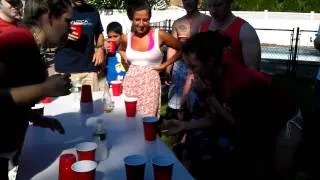 Red flip cup beer pong