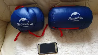 Naturehike CWM400 sleeping bag down test and features. Пуховый спальник обзор и характеристики.