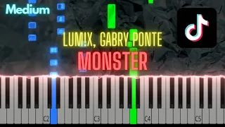 LUM!X, Gabry Ponte - Monster | Piano Tutorial (medium)
