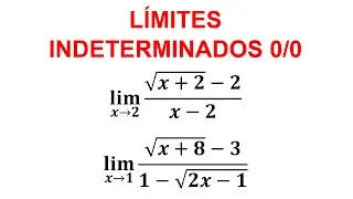 LÍMITES INDETERMINADOS 0/0 CON RADICALES (Ejercicio 1 y 2)