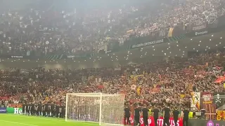 Roma, Roma, Roma Core de 'sta città. Fans singing on Air Albania Stadium in Tirana