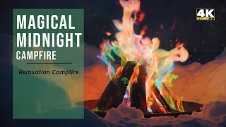 🔥 MAGICAL Midnight Campfire 🔥 10 hours of 4K Dancing Crackling Colored Flames Promotes Better Health