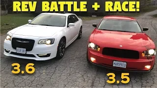 V6 Mopar Rev Battle & RACE! - 2018 Chrysler 300 vs. 2009 Dodge Charger (3.5 vs. 3.6)