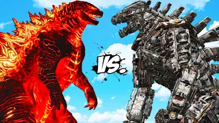 GODZILLA FIRE vs MECHAGODZILLA - Monster Battle