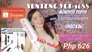 YUNTENG VCT-1688 UNBOXING | 3 IN 1 SELFIE STICK | MONOPOD TRIPOD | VLOGGING KIT