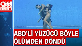 Havuzda korku dolu anlar! ABD'li yüzücü suda bayıldı