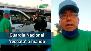 Guardia Nacional "rescata" a mando; se negó a mostrar su licencia a personal de tránsito