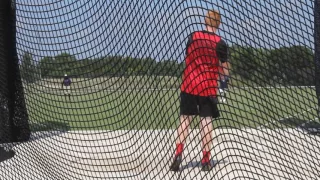 Ethan Sanders  discus GOLD 147'11": USATF JrO S.Tx dist qual  (13yr old)