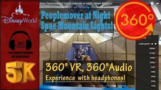 Tomorrowland Transit Authority PeopleMover at Night - Magic Kingdom [5K 360°, 360° Audio]