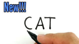 VERY EASY , How to turn words CAT into cartoon