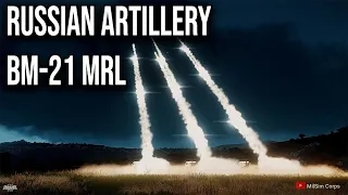 Barrage of Multiple Rocket Launchers In Action - Russian Artillery - BM-21 - (ASMR) - ARMA 3