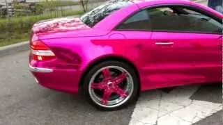 Pink Chrome wrap Mercedes Benz